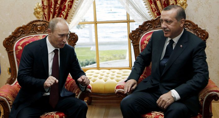 presidente de Rusia Vladimir Putin y presidete de Turquia Recep Tayyip Erdoğan