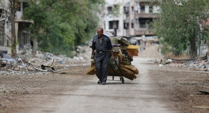 Hombre indigente de Siria