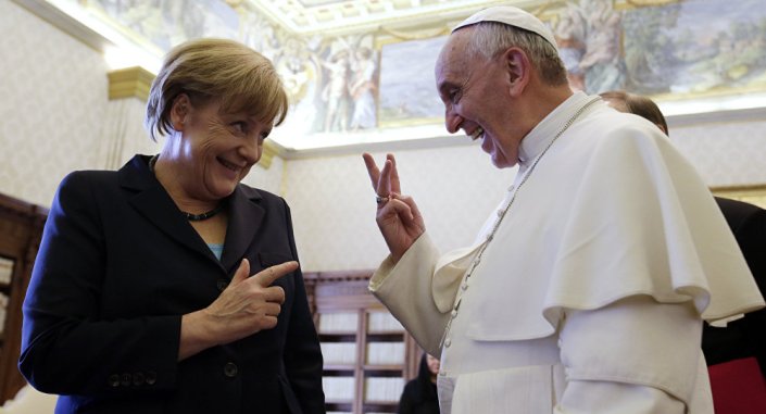 Angela Merkel y Papa Francisco