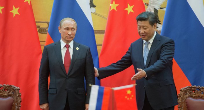 Presidente de Rusia Vladimir Putin y presidente de China Xi Jinping
