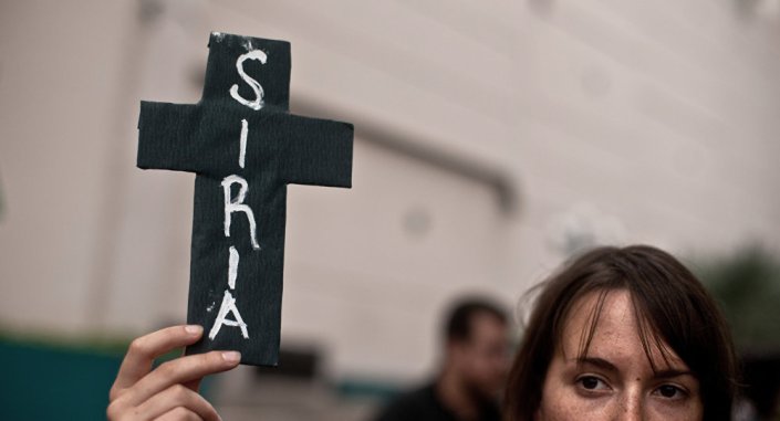 Manifestacion contra la intervencion norteamericana en Siria